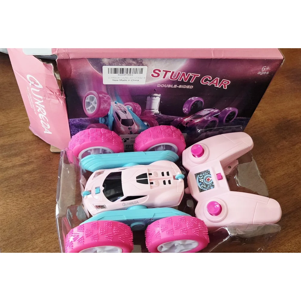 RC Cars Remote Control Car for Girls, 2.4 GHZ Double Sided RC Stunt Car Pink